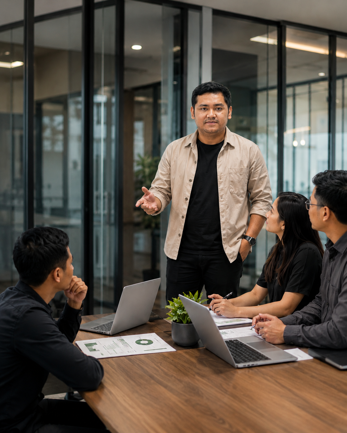Founder Bisabarengoby memimpin diskusi bisnis bersama tim